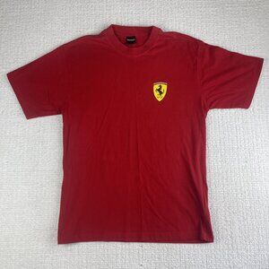 Vintage Ferrari T Shirt Mens Large L Red Short Sleeve Scuderia Logo 2002 -